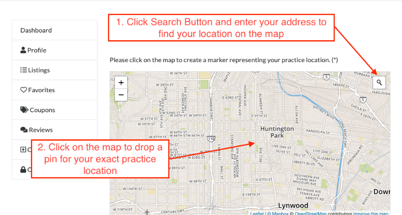 Entering Map Information Into Your Profile